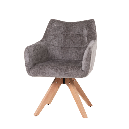 SILLA NORD GIRATORIA 360º. TAPIZADO GRIS OSCURO, PATAS METAL NEGRO