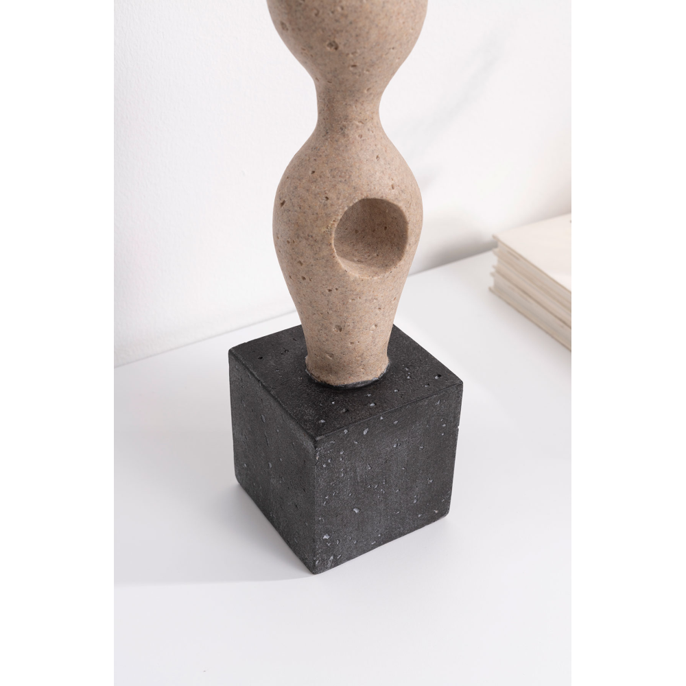 Escultura polyresina efecto piedra tonos tierra. 12x51x8 cm