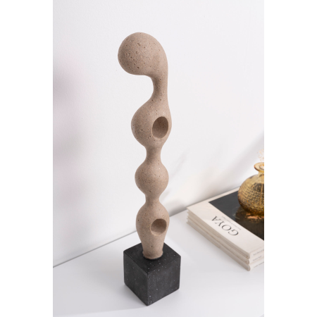 Escultura polyresina efecto piedra tonos tierra. 12x51x8 cm