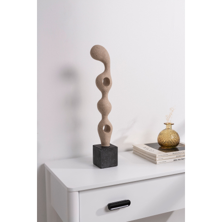 Escultura polyresina efecto piedra tonos tierra. 12x51x8 cm