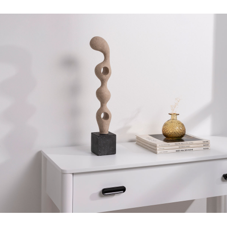 Escultura polyresina efecto piedra tonos tierra. 12x51x8 cm