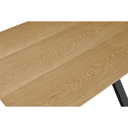 MESA EXTENSIBLE 160-200*90*75CM, TAPA CHAPA ROBLE, PATA METALICA NEGRA
