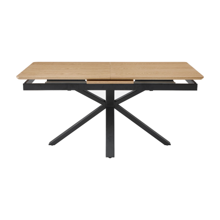 MESA EXTENSIBLE 160-200*90*75CM, TAPA CHAPA ROBLE, PATA METALICA NEGRA