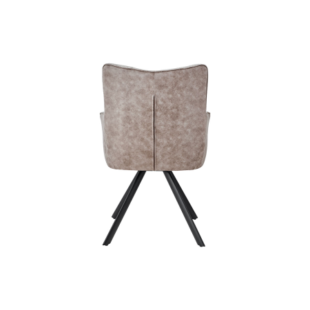 SILLON LEIA, ASIENTO GIRATORIO 360º CON RETORNO. TAPIZADO BEIGE CLARO Y MARRON TIERRA ANTIMANCHAS, PATAS METAL NEGRO