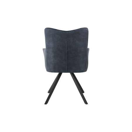 SILLON LEIA, ASIENTO GIRATORIO 360º CON RETORNO. TAPIZADO GRIS MARENGO ANTIMANCHAS, PATAS METAL NEGRO