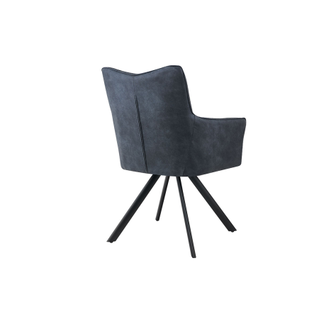 SILLON LEIA, ASIENTO GIRATORIO 360º CON RETORNO. TAPIZADO GRIS MARENGO ANTIMANCHAS, PATAS METAL NEGRO