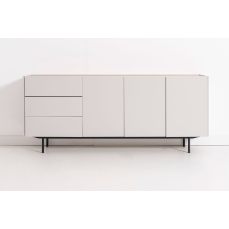 APARADOR POL. LACADO GRIS
PIEDRA Y CHAPA DE ROBLE. PATAS METAL NEGRO