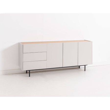 APARADOR POL. LACADO GRIS
PIEDRA Y CHAPA DE ROBLE. PATAS METAL NEGRO