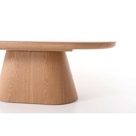 MESA CENTRO SOFA 120*45*60 CM. TAPA PORCELANICO BLANCO, PIE CHAPA ROBLE