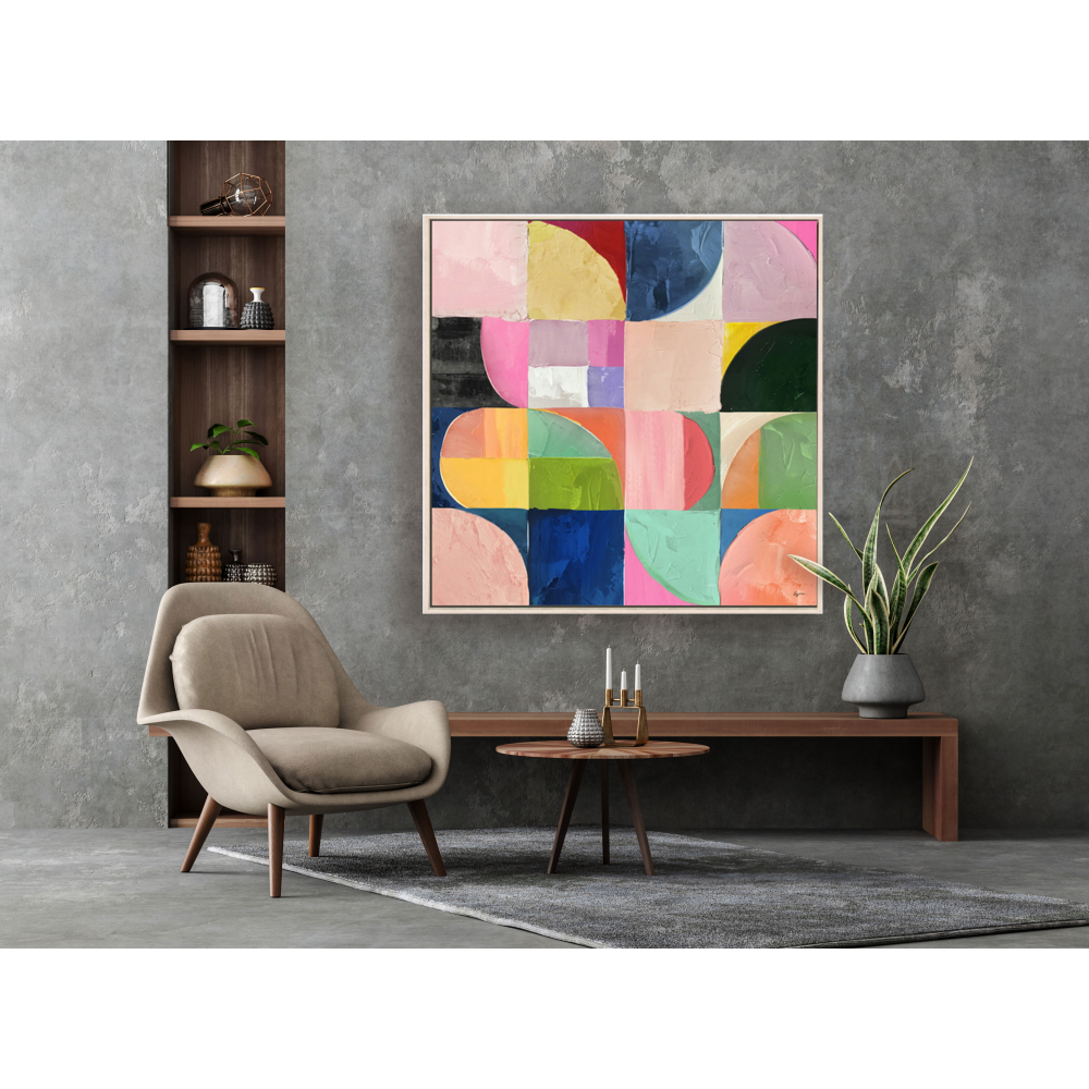 CUADRO OLEO CON MARCO 120*120CM