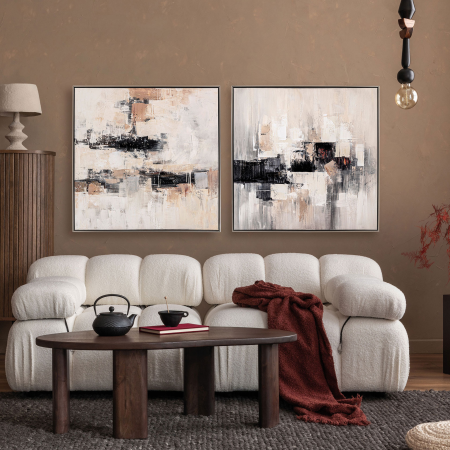 SET 2 CUADROS OLEO 80*80 CM. CON MARCO MADERA