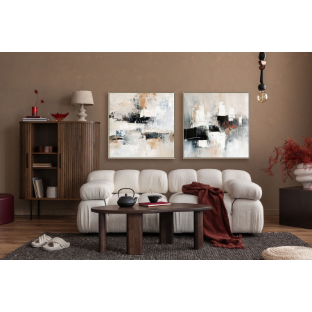 SET 2 CUADROS OLEO 80*80 CM. CON MARCO MADERA