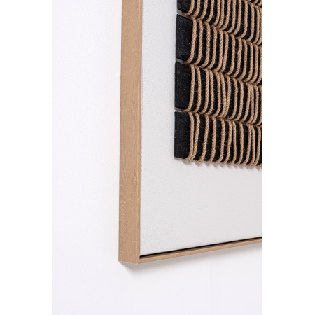 CUADRO OLEO 80*120 CM. MARCO MADERA, FONDO NEGRO