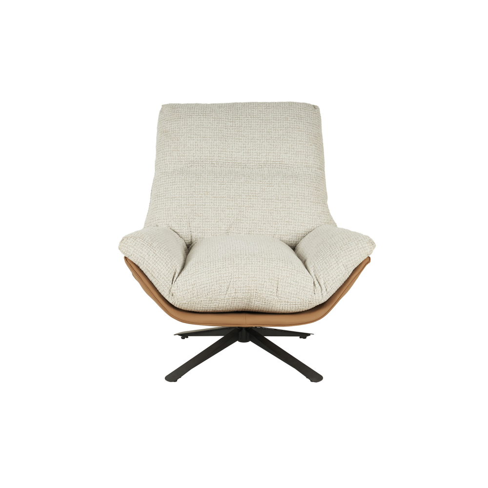 SILLON RAY GIRATORIO 360º. TAPIZADO GRIS JASPEADO Y EXTERIOR TIERRA (ANTIMANCHAS, IGNIFUGO, ANTIARAÑAZOS MASCOTAS) 92*86*80 CM