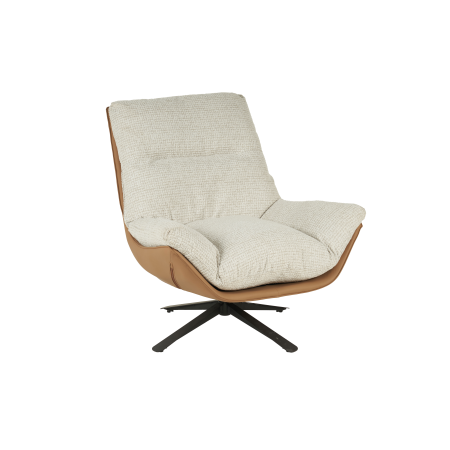 SILLON RAY GIRATORIO 360º. TAPIZADO GRIS JASPEADO Y EXTERIOR TIERRA (ANTIMANCHAS, IGNIFUGO, ANTIARAÑAZOS MASCOTAS) 92*86*80 CM