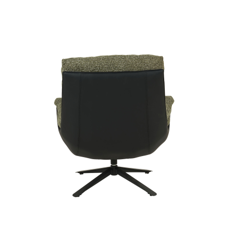 SILLON RAY GIRATORIO 360º. TAPIZADO VERDE OLIVA JASPEADO Y EXTERIOR NEGRO (ANTIMANCHAS, IGNIFUGO, ANTIARAÑAZOS MASCOTAS) 92*86*80 CM