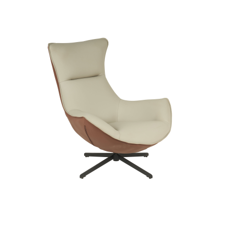 SILLON HANS GIRATORIO 360º. TAPIZADO CALDERA Y BEIGE (ANTIMANCHAS, IGNIFUGO, ANTIARAÑAZOS MASCOTAS) 102*102*87 CM