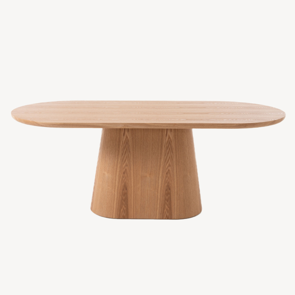 MESA COMEDOR CHAPA ROBLE, TAPA OVALADA 200*90*75CM