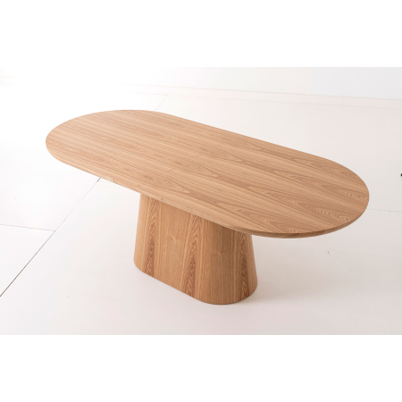 MESA COMEDOR CHAPA ROBLE, TAPA OVALADA 200*90*75CM