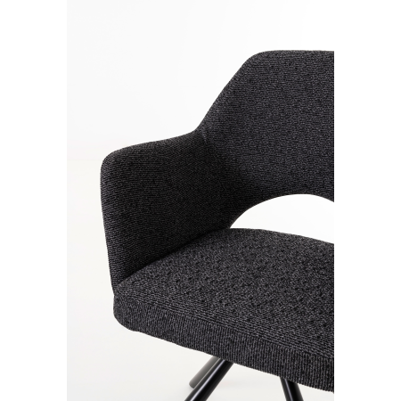 SILLA ANKER GIRATORIA 360º, TAPIZADO NEGRO, PATAS METAL NEGRO. 83*61*60 CM