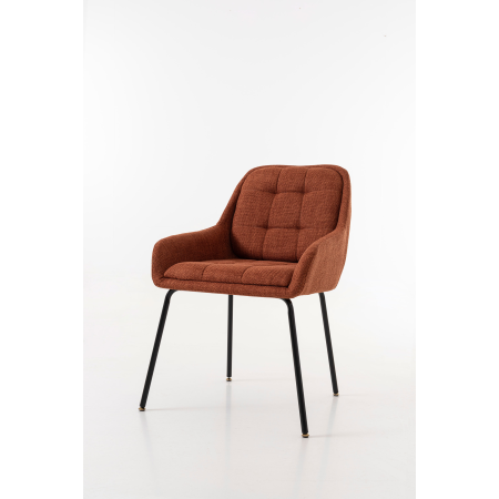 SILLA BELMONT, TAPIZADO CALDERA, PATAS METAL NEGRO