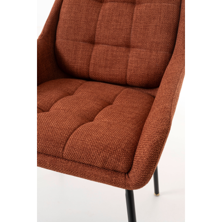 SILLA BELMONT, TAPIZADO CALDERA, PATAS METAL NEGRO