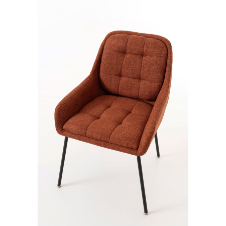 SILLA BELMONT, TAPIZADO CALDERA, PATAS METAL NEGRO