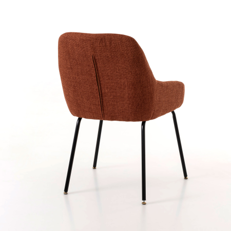 SILLA BELMONT, TAPIZADO CALDERA, PATAS METAL NEGRO