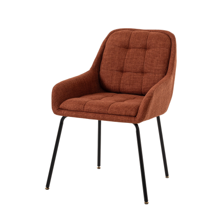 SILLA BELMONT, TAPIZADO CALDERA, PATAS METAL NEGRO