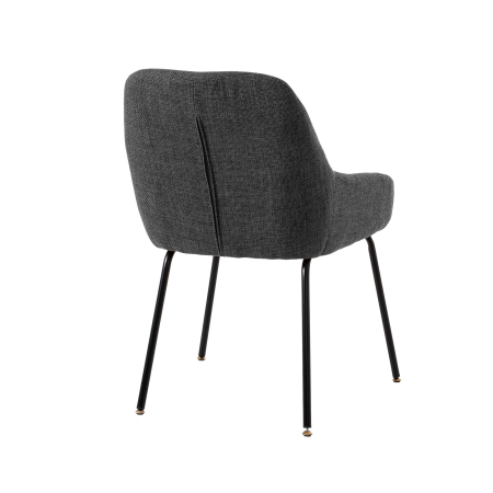 SILLA BELMONT, TAPIZADO GRIS MARENGO, PATAS METAL NEGRO