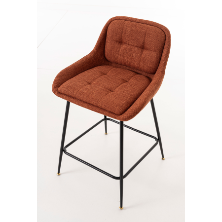 TABURETE BELMONT, TAPIZADO CALDERA, PATAS METAL NEGRO, ASIENTO 65 CM. 80*54*55 CM