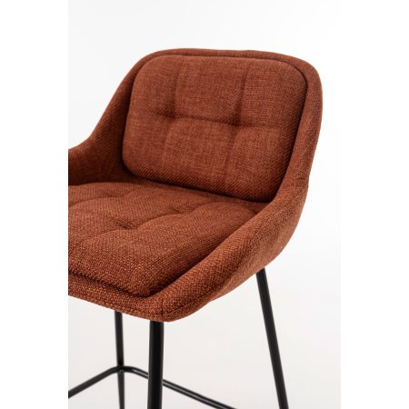 TABURETE BELMONT, TAPIZADO CALDERA, PATAS METAL NEGRO, ASIENTO 65 CM. 80*54*55 CM