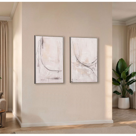 SET 2 CUADROS OLEO 60*90*3.5 CM. MARCO MADERA