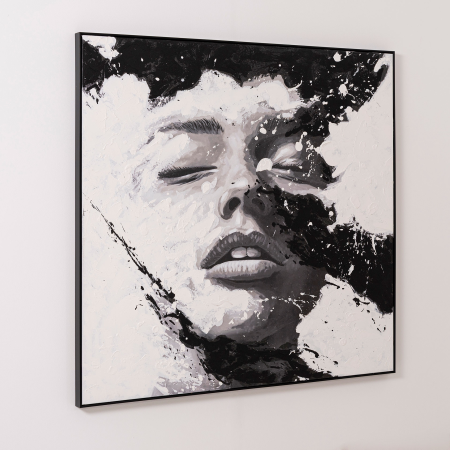 CUADRO OLEO 150*150 CM CON MARCO MADERA