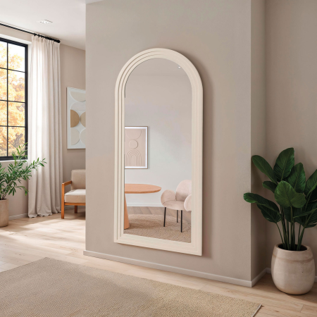 ESPEJO EXTRA GRANDE 180*80 CM. MARCO MADERA PINTADO EN BLANCO HUESO