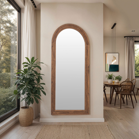 ESPEJO EXTRA GRANDE 180*80 CM. MARCO MADERA NOGAL