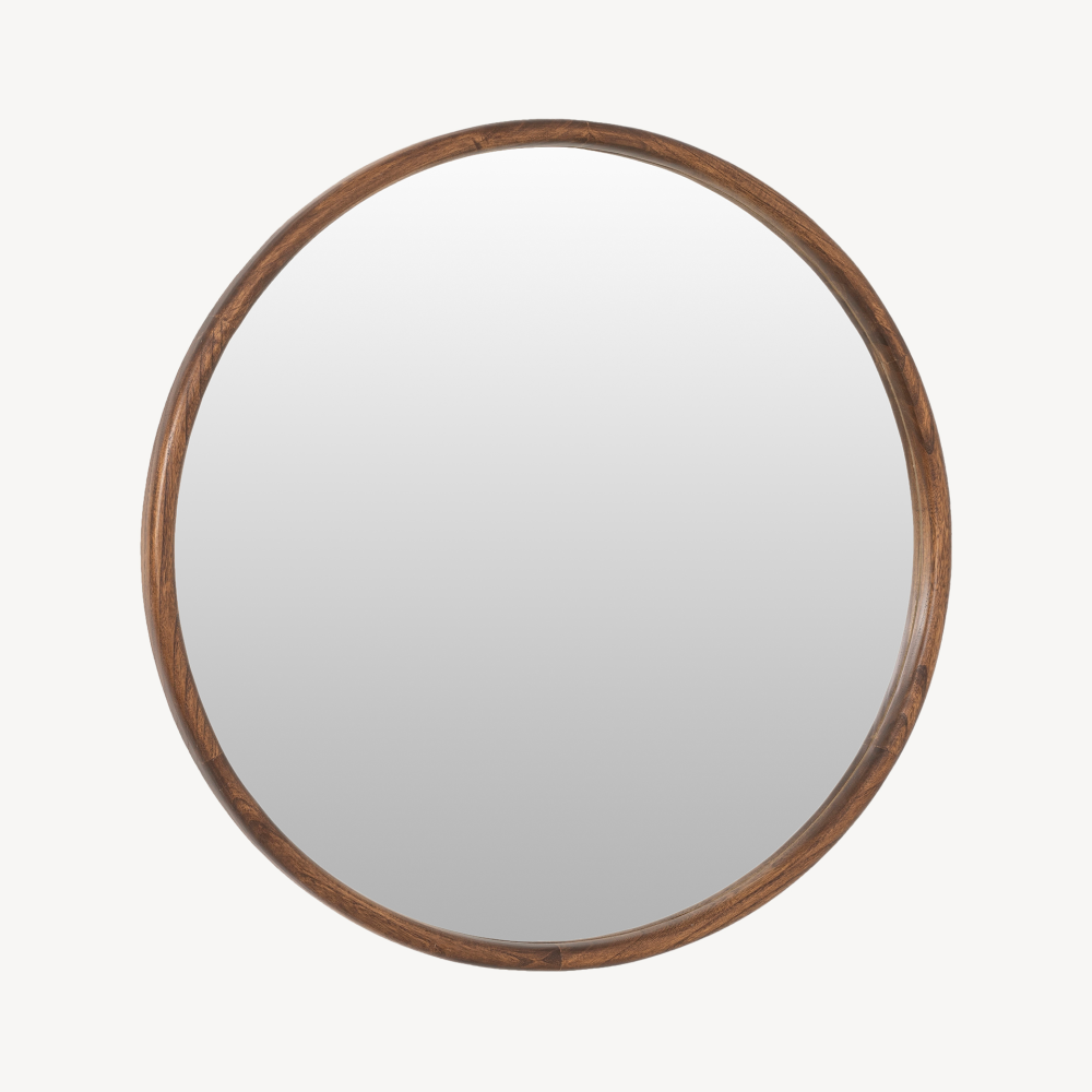 ESPEJO CIRCULAR 120*120 CM. MADERA MACIZA NOGAL