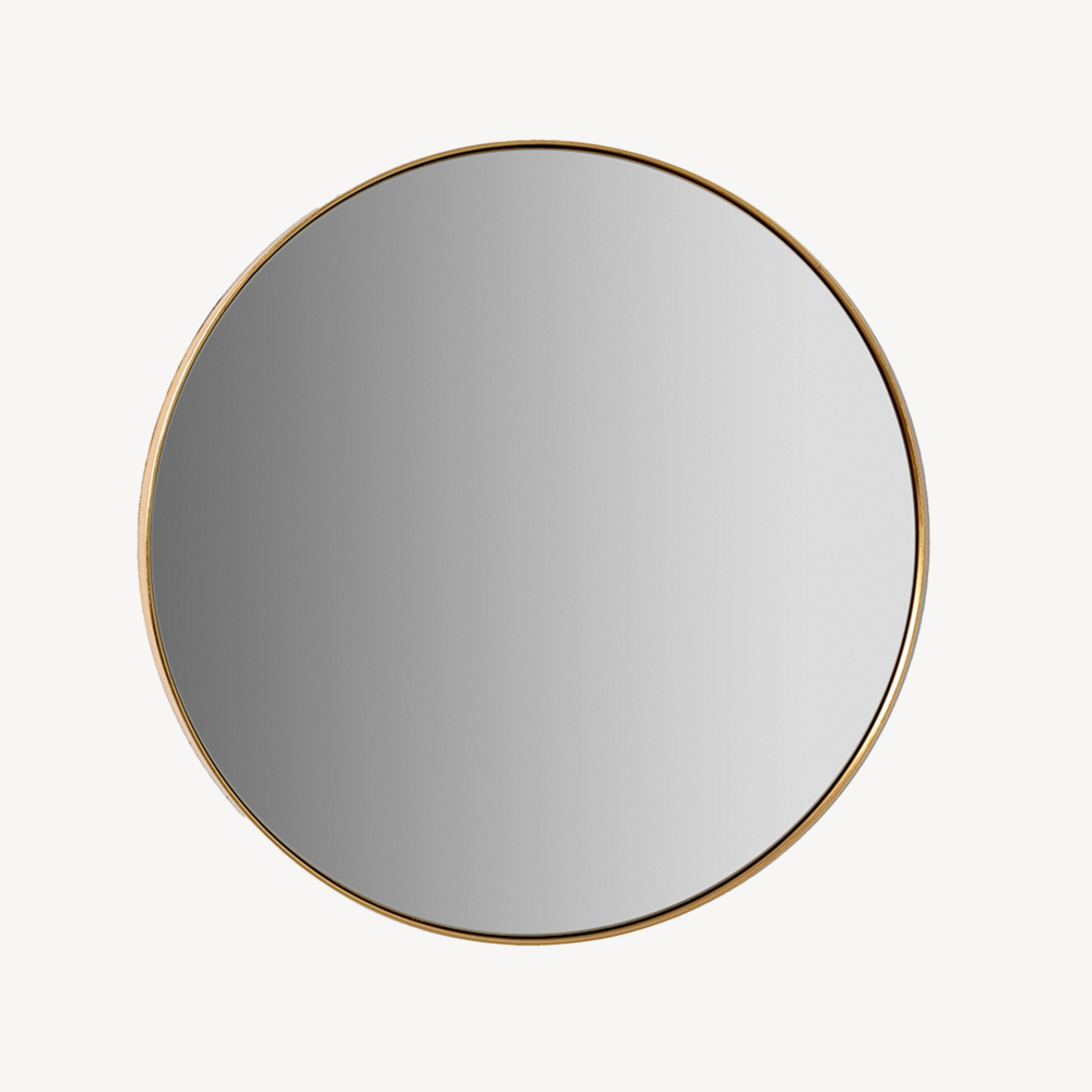 ESPEJO CIRCULAR MARCO ALUMINIO DORADO 80 CM DIAMETRO