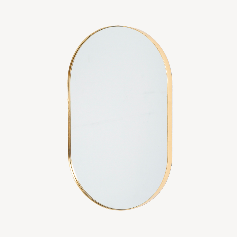 ESPEJO OVALADO MARCO ALUMINIO DORADO 150*80 CM