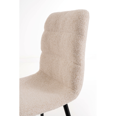 SILLA EMMA. 90*44*55 CM, TAPIZADO ANTIMANCHAS IGNIFUGO COLOR BEIGE CLARO. PATAS METAL NEGRO PINTURA EPOXI