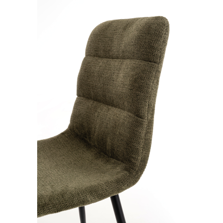 SILLA EMMA. 90*44*55 CM, TAPIZADO ANTIMANCHAS COLOR VERDE. PATAS METAL NEGRO PINTURA EPOXI