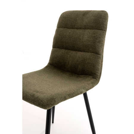 SILLA EMMA. 90*44*55 CM, TAPIZADO ANTIMANCHAS COLOR VERDE. PATAS METAL NEGRO PINTURA EPOXI