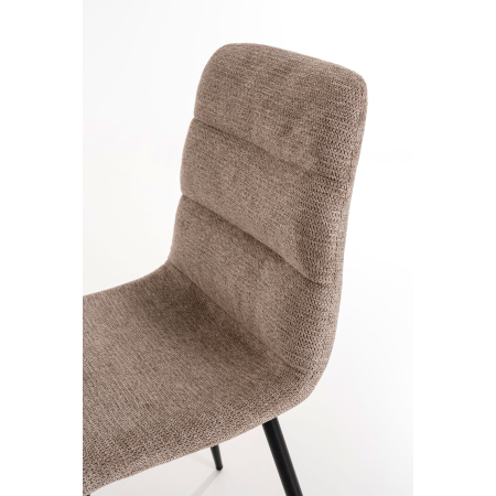 SILLA EMMA. 90*44*55 CM, TAPIZADO ANTIMANCHAS COLOR CAMEL. PATAS METAL NEGRO PINTURA EPOXI