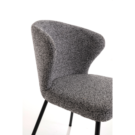 SILLA VEGA. 82*59*50 CM, TAPIZADO ANTIMANCHAS COLOR GRIS. PATAS METAL NEGRO PINTURA EPOXI