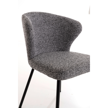SILLA VEGA. 82*59*50 CM, TAPIZADO ANTIMANCHAS COLOR GRIS. PATAS METAL NEGRO PINTURA EPOXI