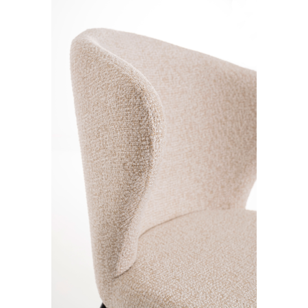 SILLA VEGA. 82*59*50 CM, TAPIZADO ANTIMANCHAS E IGNÍFUGO COLOR BEIGE. PATAS METAL NEGRO PINTURA EPOXI.