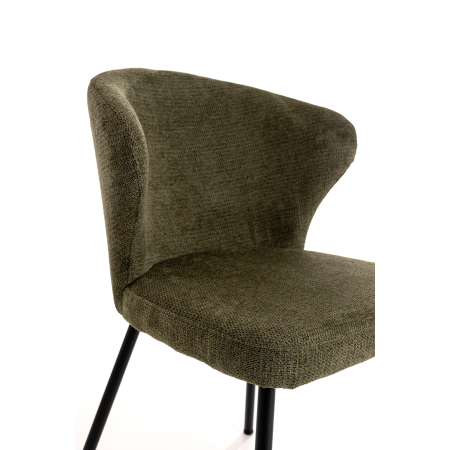 SILLA VEGA. TAPIZADO ANTIMANCHAS COLOR VERDE. PATAS METAL NEGRO PINTURA EPOXI