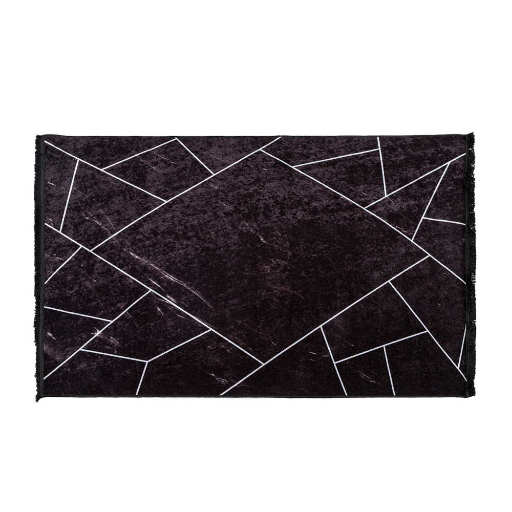 ALFOMBRA NEGRA Y PLATA. 180*300 CM