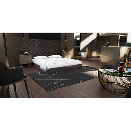 ALFOMBRA NEGRA Y PLATA. 180*300 CM