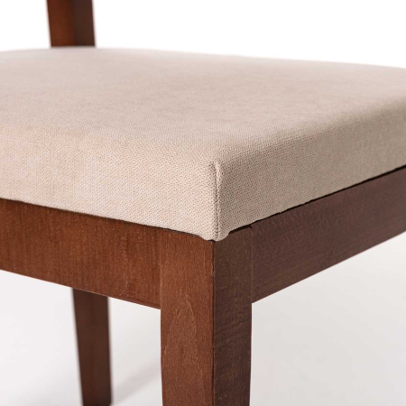 SILLA CUBA MADERA, REJILLA CANNAGE PINTADO. 88*48*56 CM. COLOR: NOGAL. TELA ASIENTO LIDO Nº 6 (BEIGE)